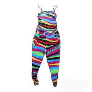 Colourful striped cami top jumpsuit / Overalls size Small